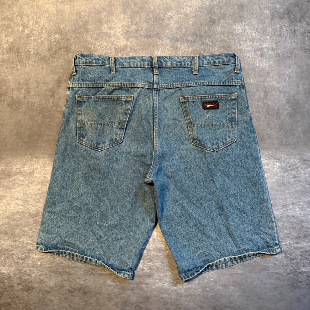 Vintage Union Line Mens Denim Shorts Size 38 Light Wash Blue Jorts Made USA 90s